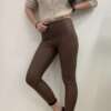 Leggins ecopelle felpato