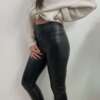 Leggins ecopelle felpato black