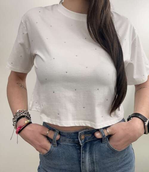 Alternative view of T-shirt brillar crop top