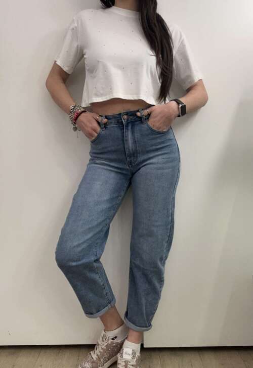 T-shirt brillar crop top