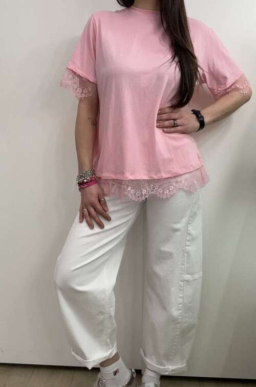 Maglia con pizzo schiena