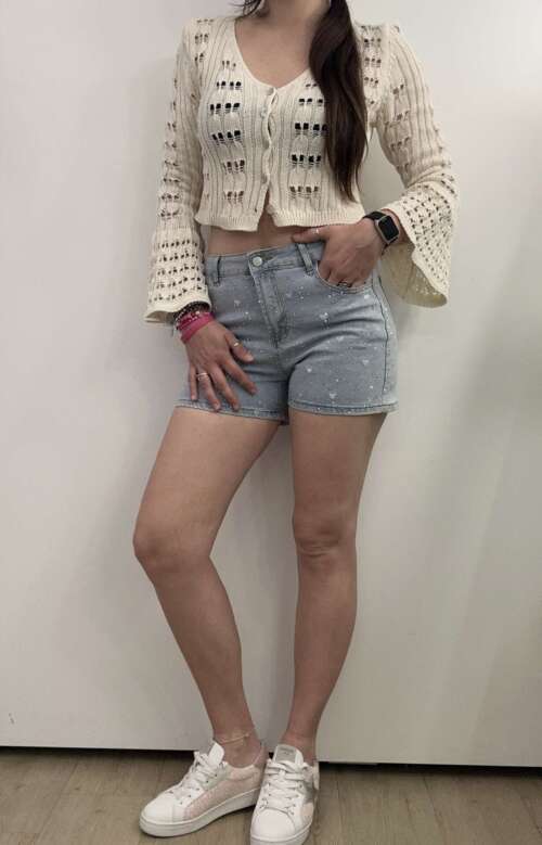 Alternative view of Cardigan perforated