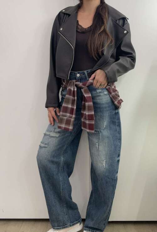 Jeans baggy strappato